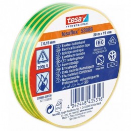 CINTA AISLANTE VERDE/AMARIL 20 MTS 19 MM